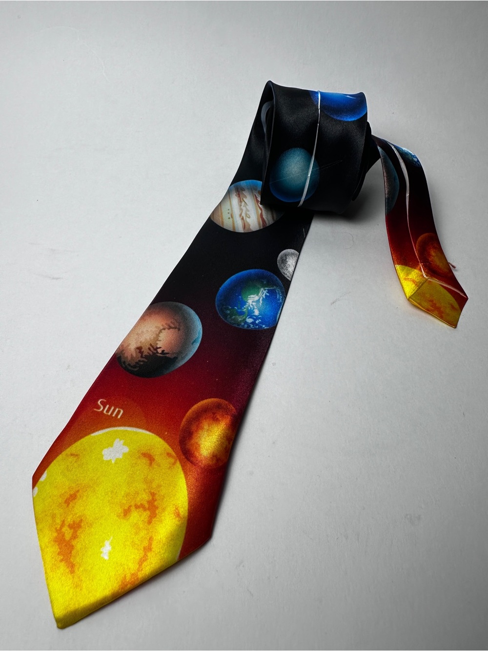 Solar System Planets Novelty Necktie Black Multicolor Space Astronomy Tie